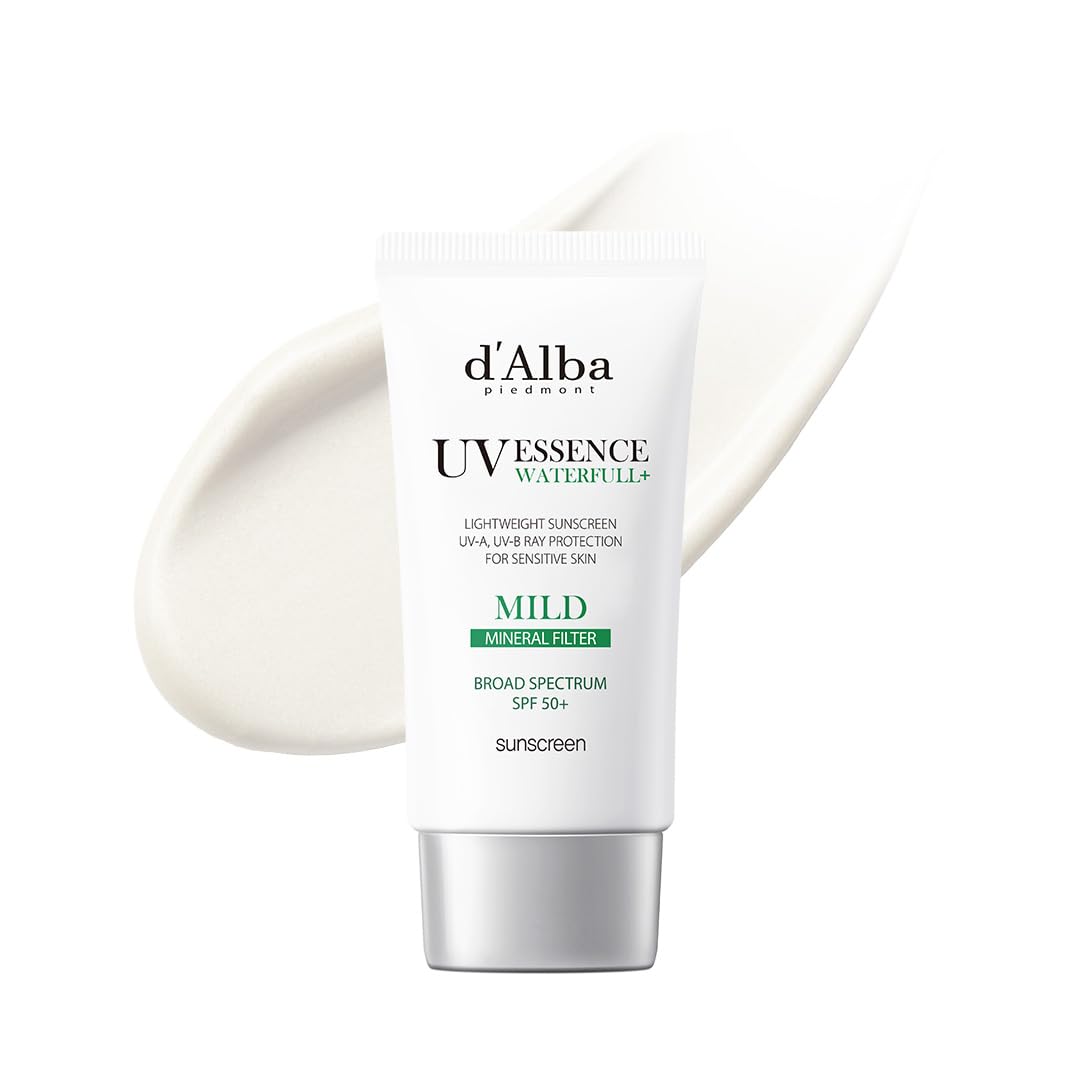 [2 ea] d'alba Piedmont Waterfull Tone-Up Sunscreen Serum BROAD SPECTRUM SPF 50 + Korean Sunscreen for Face, All Skin Tones (2 x 1.69 fl.oz.)