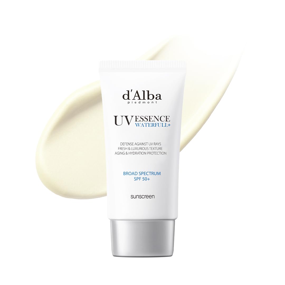 [2 ea] d'alba Piedmont Waterfull Tone-Up Sunscreen Serum BROAD SPECTRUM SPF 50 + Korean Sunscreen for Face, All Skin Tones (2 x 1.69 fl.oz.)