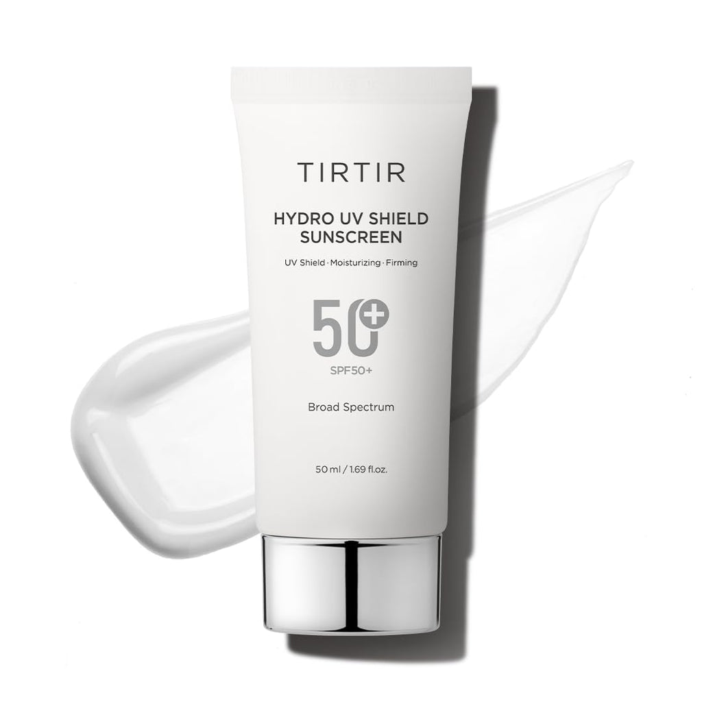 TIRTIR Hydro UV Shield Sunscreen | SPF 50+ Broad Spectrum UVA UVB Korean No White Cast Face Sun Protection, 1.69 Fl Oz