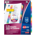 Minimalist Avery A-Z Dividers for 3 Ring Binders, 26 Tabs per Kit