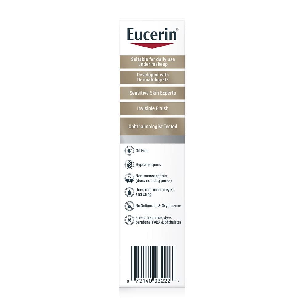 Eucerin Sun Age Defense SPF 50 Face Sunscreen Lotion with Hyaluronic Acid, Hypoallergenic, Non-Comedogenic Sunscreen SPF 50 Free of Fragrance, Oxybenzone and Octinoxate, 2.5 Fl Oz Bottle