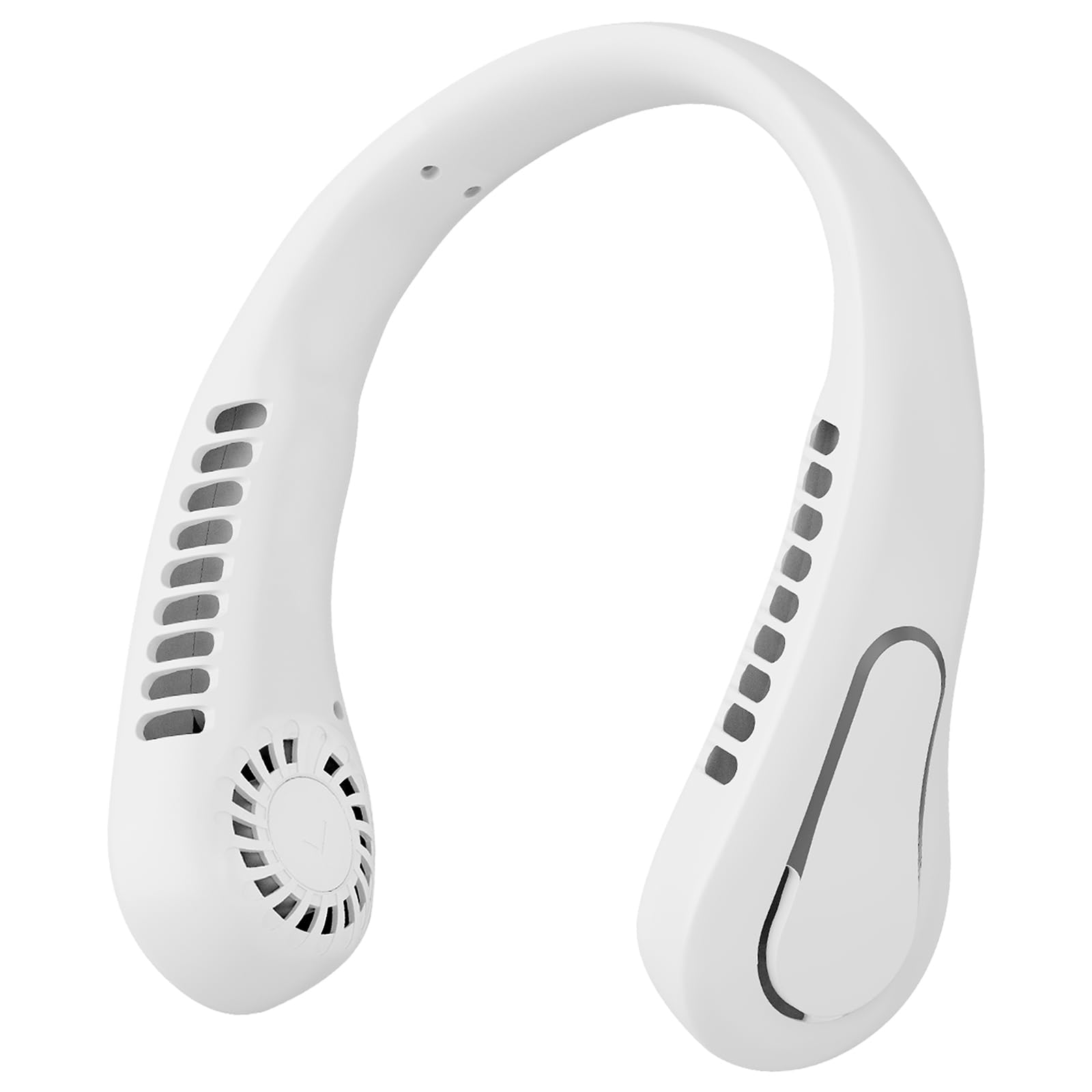 Portable Neck Fan, 360° Cooling Personal Fan, 5 Speeds, USB Rechargeable Wearable Neck Fan, Hands Free Bladeless Fan for Travel, Mini Fan, Birthday Gift for Women Men, White