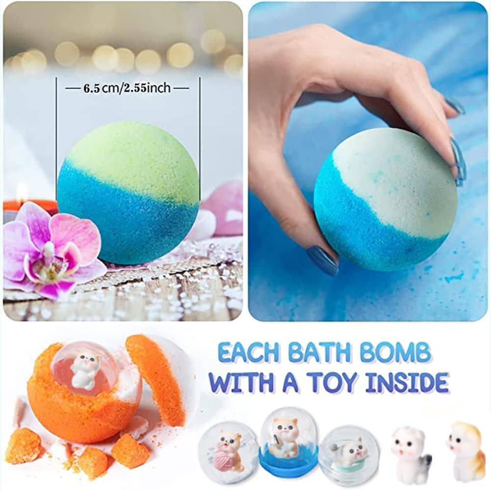 Bath Bombs for Kids with Surprise Inside for Girls Boys Toddlers, 20 Pack Organic Kids Bath Bombs with Puppy Dolls Inside, Kids Safe Handmade Bubble Bath Fizzies, Ideal Birthday Christmas Gift Set