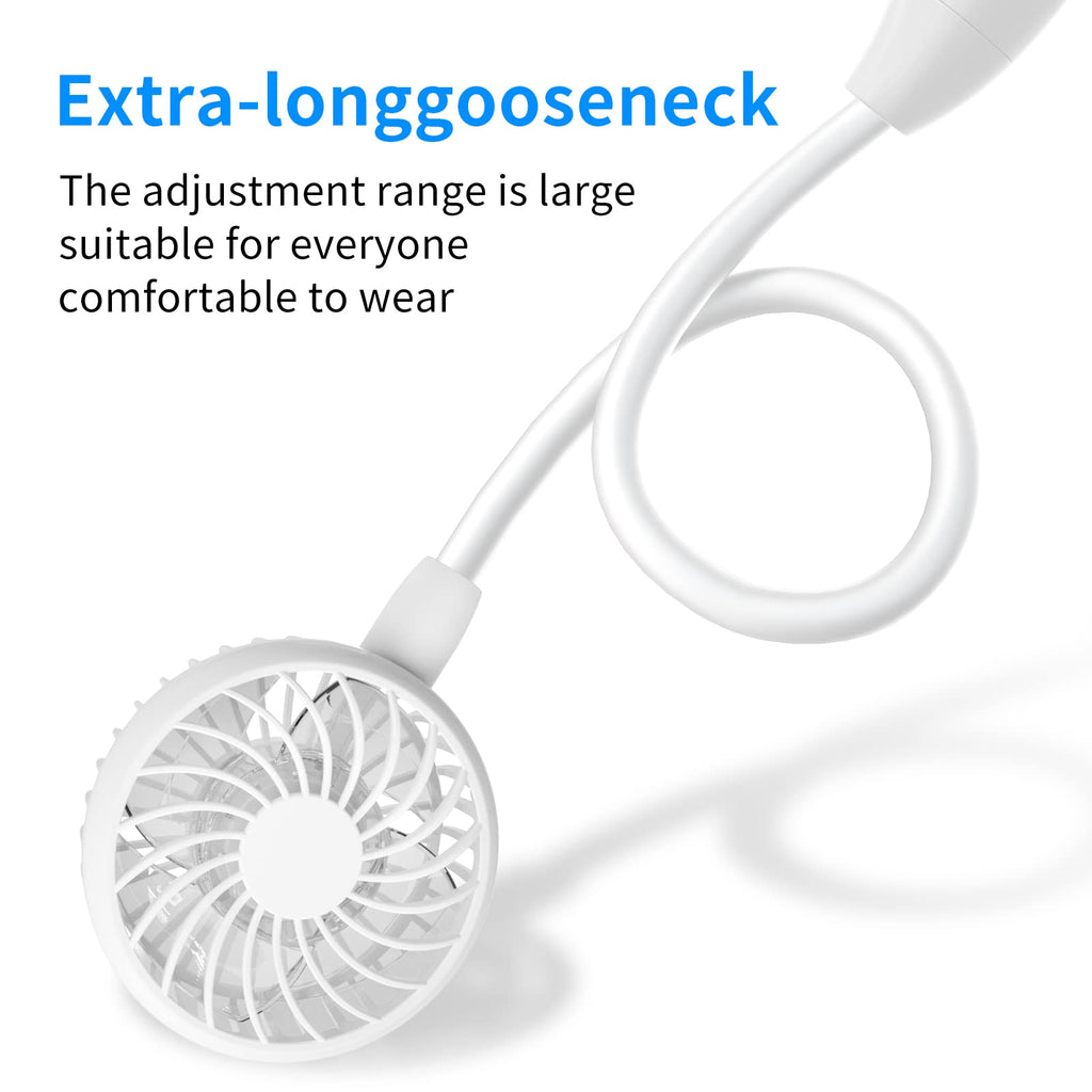 HandFan 10000mAh Neck Fan, 360° Rotation Hands Free Portable Fans for your Neck, 48h Lasting Rechargeable Battery Operated Wearable Necklace Personal Cool Fans for Travel/Disney/Sports/Cycling/Hiking