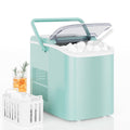 DUMOS Countertop Ice Maker with Handle, 26lbs/24H Portable Ice Machine | 9 Bullet Cubes Ready in 6 Mins, Self-Cleaning, Quiet Compact for Home, Kitchen, RV, Camping, Bright Black