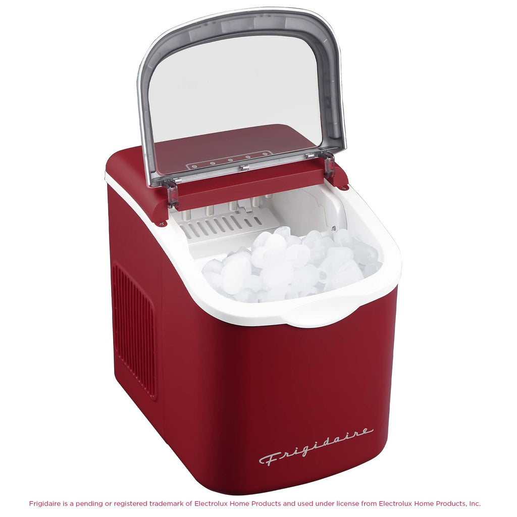 FRIGIDAIRE Retro Compact Ice Maker Machine, Bullet Ice, 26 lb per Day (BlackRoseGold)