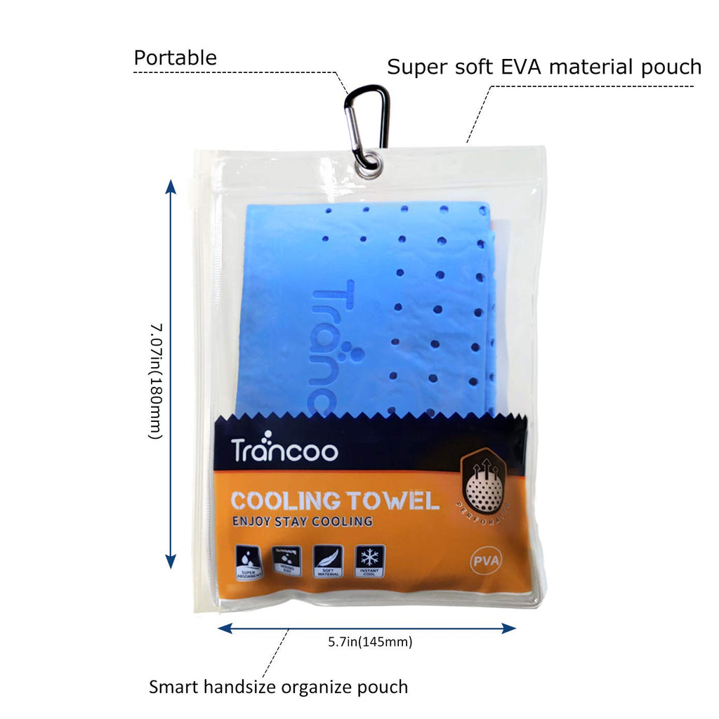 4 Packs PVA Cooling Towel(33"X7.85",Perforated Cooling Towel, PVA Cooling Scarf,Sweat Rags for Workout, Gym Towel, Neck Warp Sports Towel for Running, Hiking,Swimming Golf