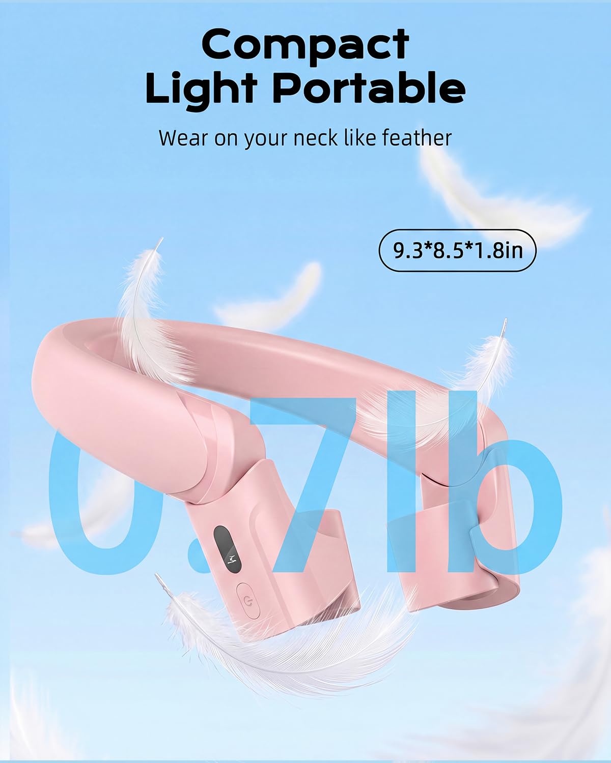 ChillGo 5th Gen Neck Fan with Dual Motor 200% Strong Airflow - 8000mAh Portable Fan, Personal Fan with Adjustable Airvents,Quick Charging,4 Speeds, Cooling Fan for Travel, Summer Gift for Father Women