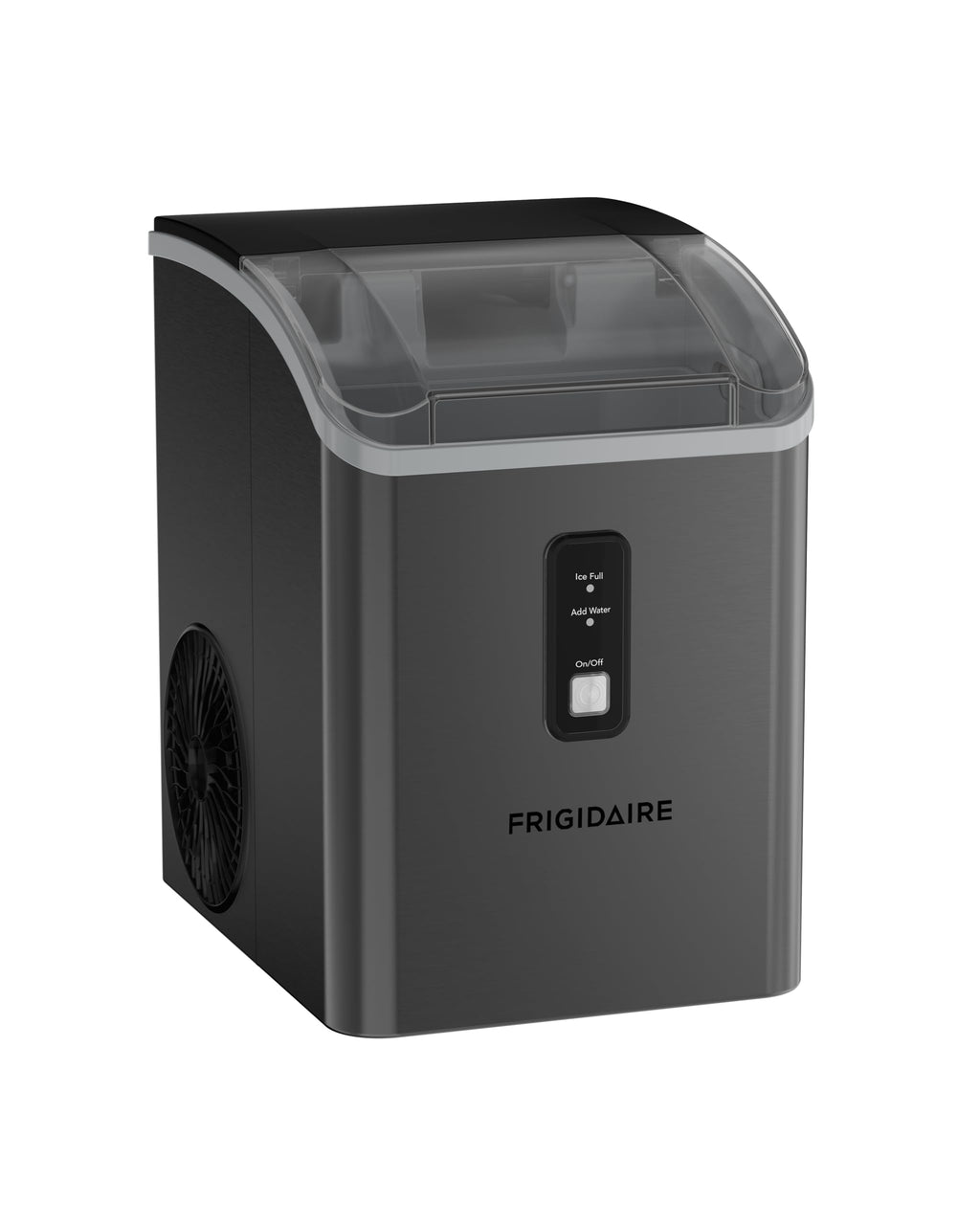 Frigidaire Countertop Crunchy Chewable Nugget Ice Maker, Compact, 33lbs per Day, Metallic Finish