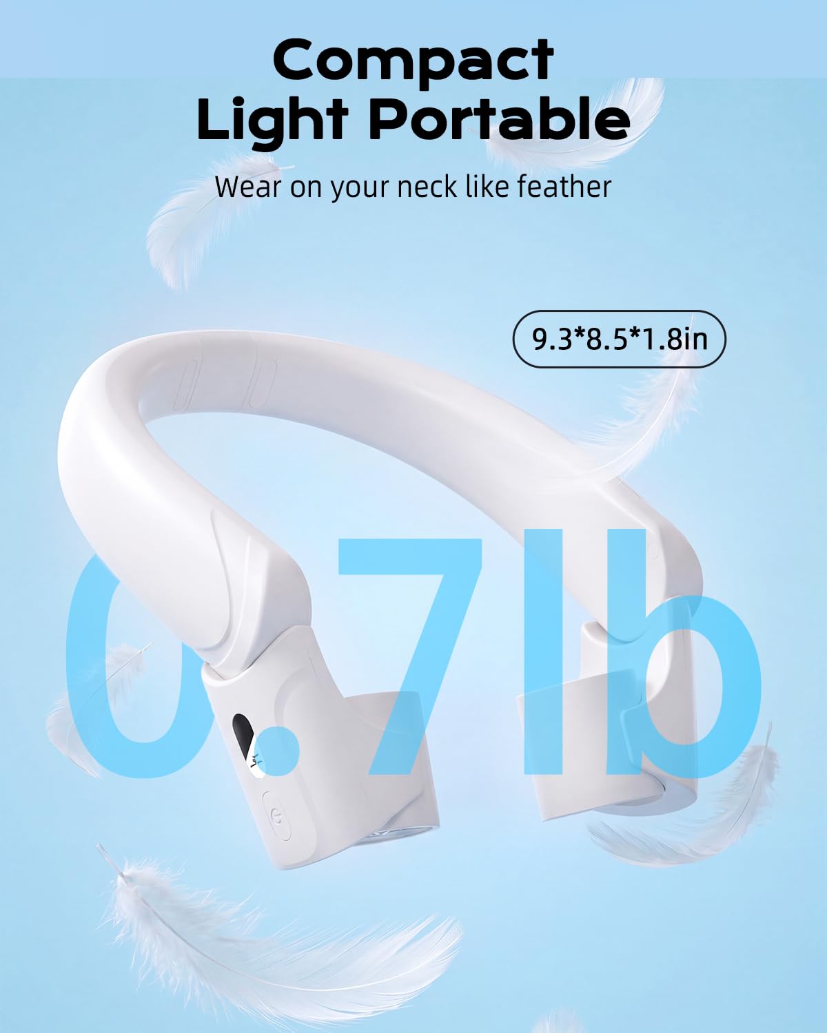 ChillGo 5th Gen Neck Fan with Dual Motor 200% Strong Airflow - 8000mAh Portable Fan, Personal Fan with Adjustable Airvents,Quick Charging,4 Speeds, Cooling Fan for Travel, Summer Gift for Father Women