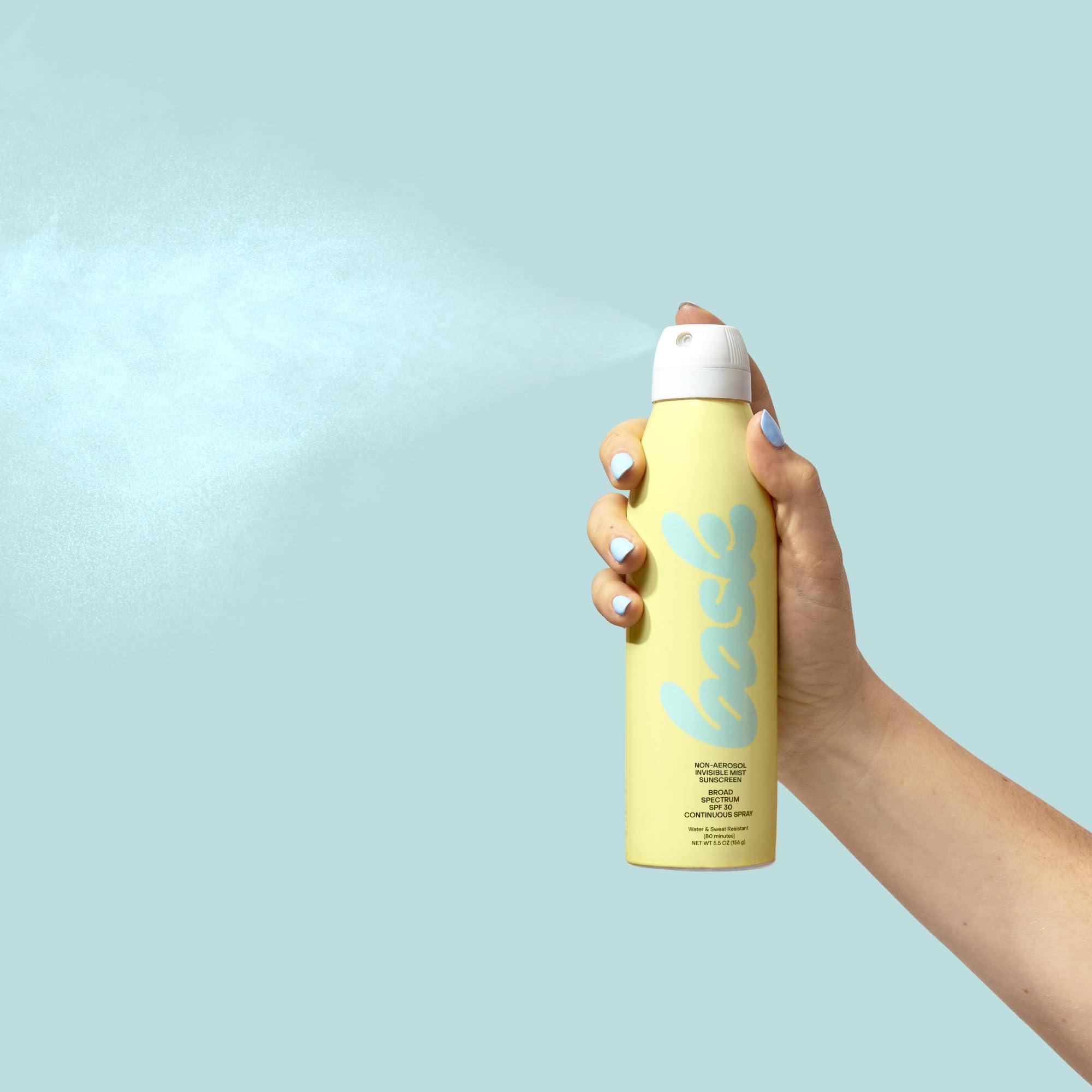 Bask SPF 50 Sunscreen Spray - Non-Aerosol, Broad Spectrum UVA/UVB Protection, Dermatologist Recommended, Moisturizing, Lightweight & Non-Greasy, 5.5 oz