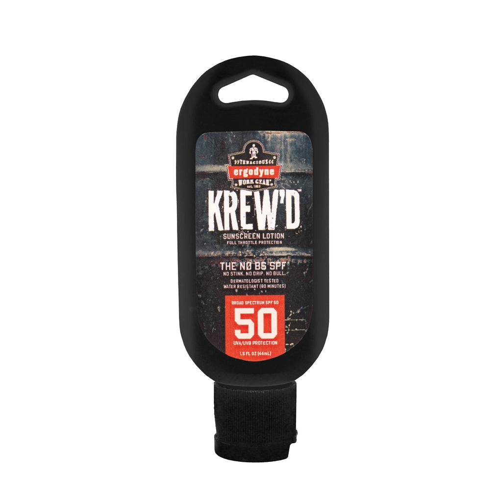 Ergodyne KREW'D 6355 Sunscreen Lotion, Broad Spectrum SPF 50, Water Resistant, 32 oz, 4-Pack, White
