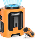 AMACOOL Portable Waist Fan Clip On, MAX 40H Work Time, 10000mAh Rechargeable Wearable Shirt Fan with Light, 16000RPM Powerful 5 Speed Belt Fans Personal Cooling Fans for Outdoor Jobsite Camping Travel