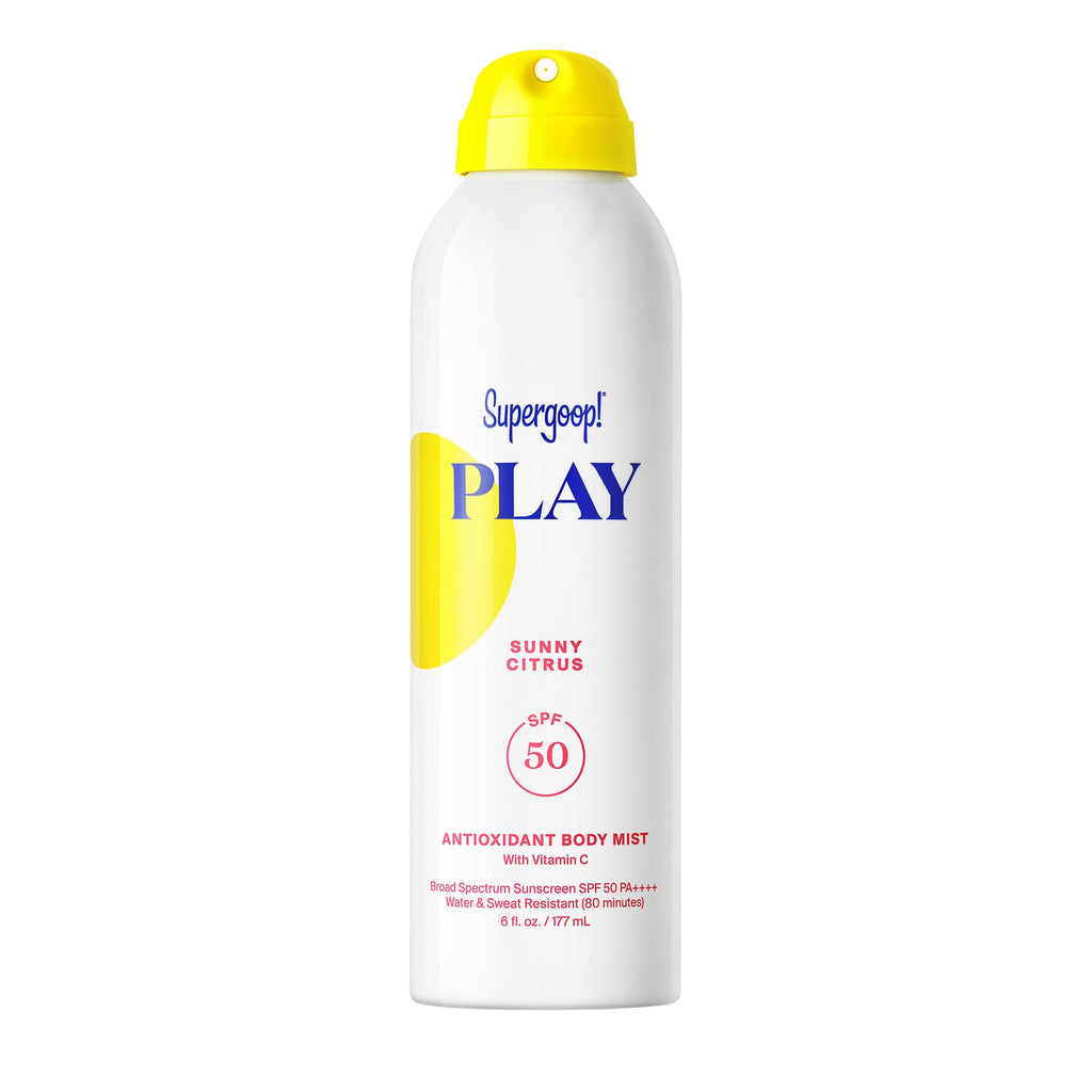 Supergoop! PLAY Antioxidant Body Mist w/Vitamin C - 6 fl oz - SPF 50 PA++++ Broad Spectrum Sunscreen - Body Spray - Great for Active Days - Sunny Citrus
