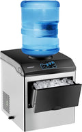 COSTWAY Countertop Ice Maker with Water Dispenser, 3 Sizes Bullet Shaped Ice, 48lbs/Day, Fast Ready in 6 Minutes, Ice Machine with Cold Water for Home Bar Kitchen Office