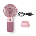 2 In 1 Mini Electric Fan Outdoor Portable Handheld Usb Rechargeable Cooling Desk With Mobile Phone Stand Function Summer