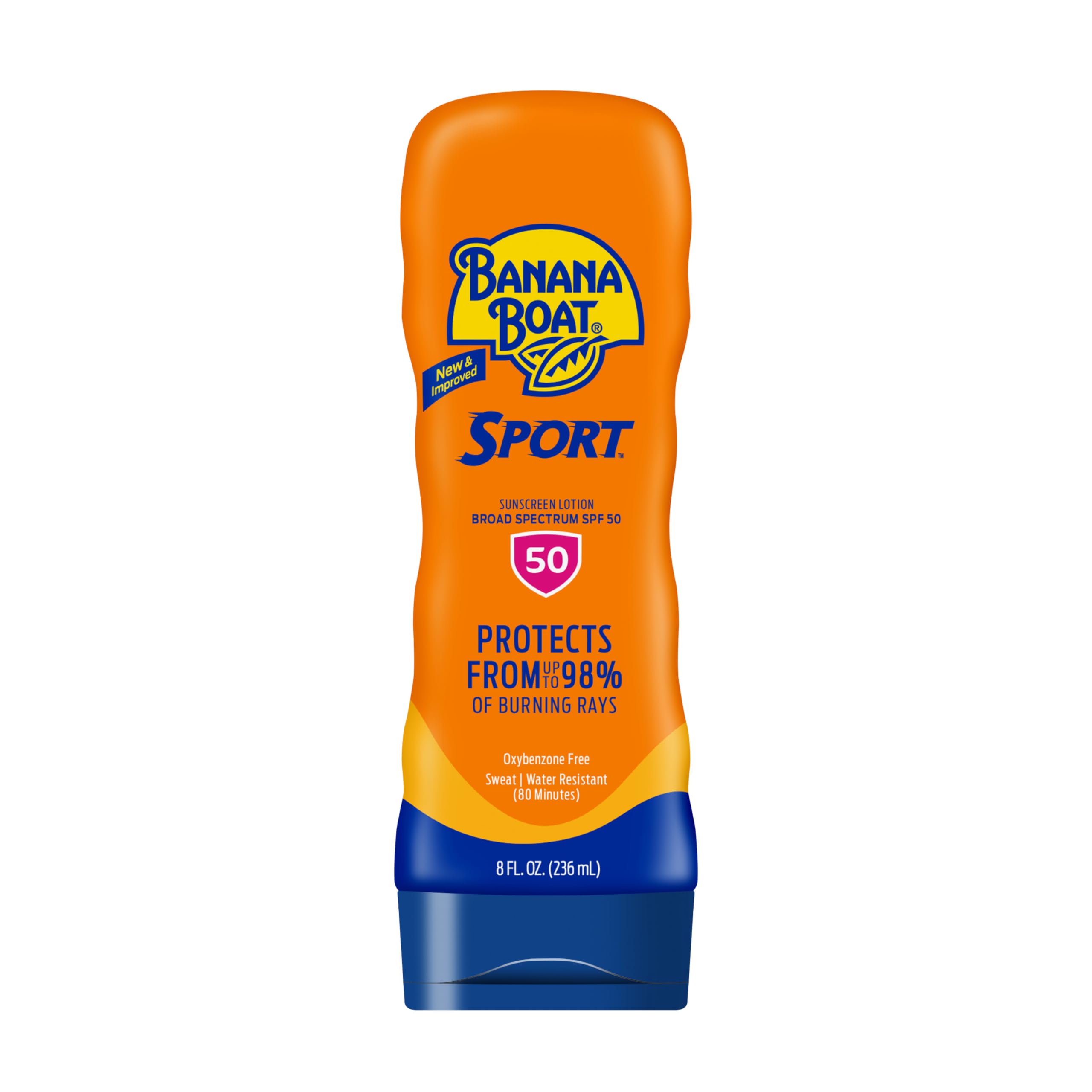 Banana Boat Sport Sunscreen Lotion, SPF 50, 10 Oz Each, Twin Pack | HIGH-PERFORMANCE SUNSCREEN with a non-greasy feel and won't clog pores