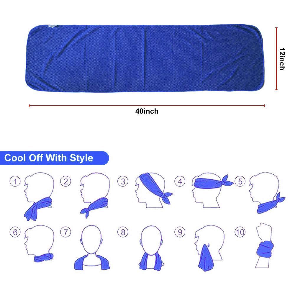 Sukeen 4Pack Cooling Towel (40"x12"),Ice Towel,Soft Breathable Chilly Towel,Microfiber Towel for Yoga,Sport,Running,Gym,Workout,Camping,Fitness,Workout & More Activities