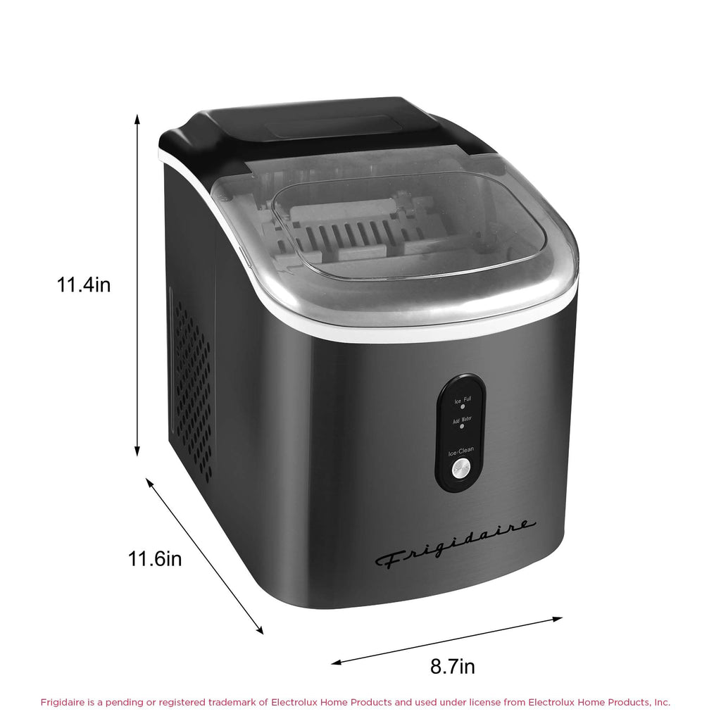 Frigidaire EFIC103-AMZ-SC Counter Top Maker with Over-Sized Ice Bucket, Stainless Steel, Self Cleaning Function, Heavy Duty, Stainless