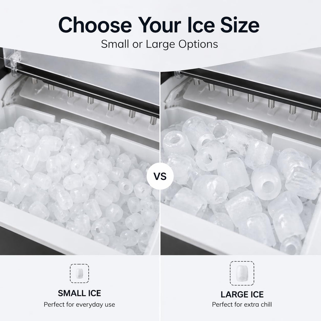 Portable Ice Maker Countertop – Fast Ice in 6 Mins, Compact Ice Machine for Home, Kitchen & RV, Self-Serve Ice Maker with Scoop for Parties & Daily Use