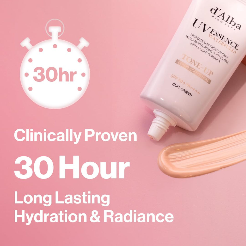 [2 ea] d'alba Piedmont Waterfull Tone-Up Sunscreen Serum BROAD SPECTRUM SPF 50 + Korean Sunscreen for Face, All Skin Tones (2 x 1.69 fl.oz.)