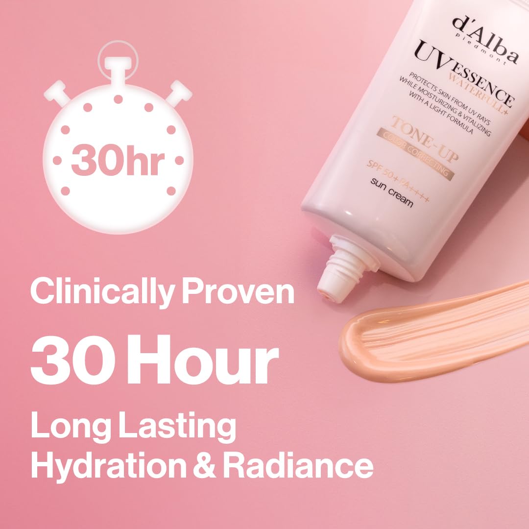 [2 ea] d'alba Piedmont Waterfull Tone-Up Sunscreen Serum BROAD SPECTRUM SPF 50 + Korean Sunscreen for Face, All Skin Tones (2 x 1.69 fl.oz.)