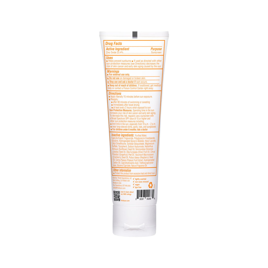 Thinkbaby SPF 50+ Baby Sunscreen, 6 Oz. – Safe, Natural Mineral Sun Cream for Babies - Water Resistant, Broad Spectrum UVA/UVB Sun Protection – Vegan Sunscreen for Kids