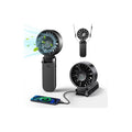 Portable Handheld Fan with Power Bank, 5000mAh Battery, Digital Display & 6-Speed Turbo – Foldable 3 in 1 Rechargeable Mini Fan for Desk, Neck, Travel, Beach, Office