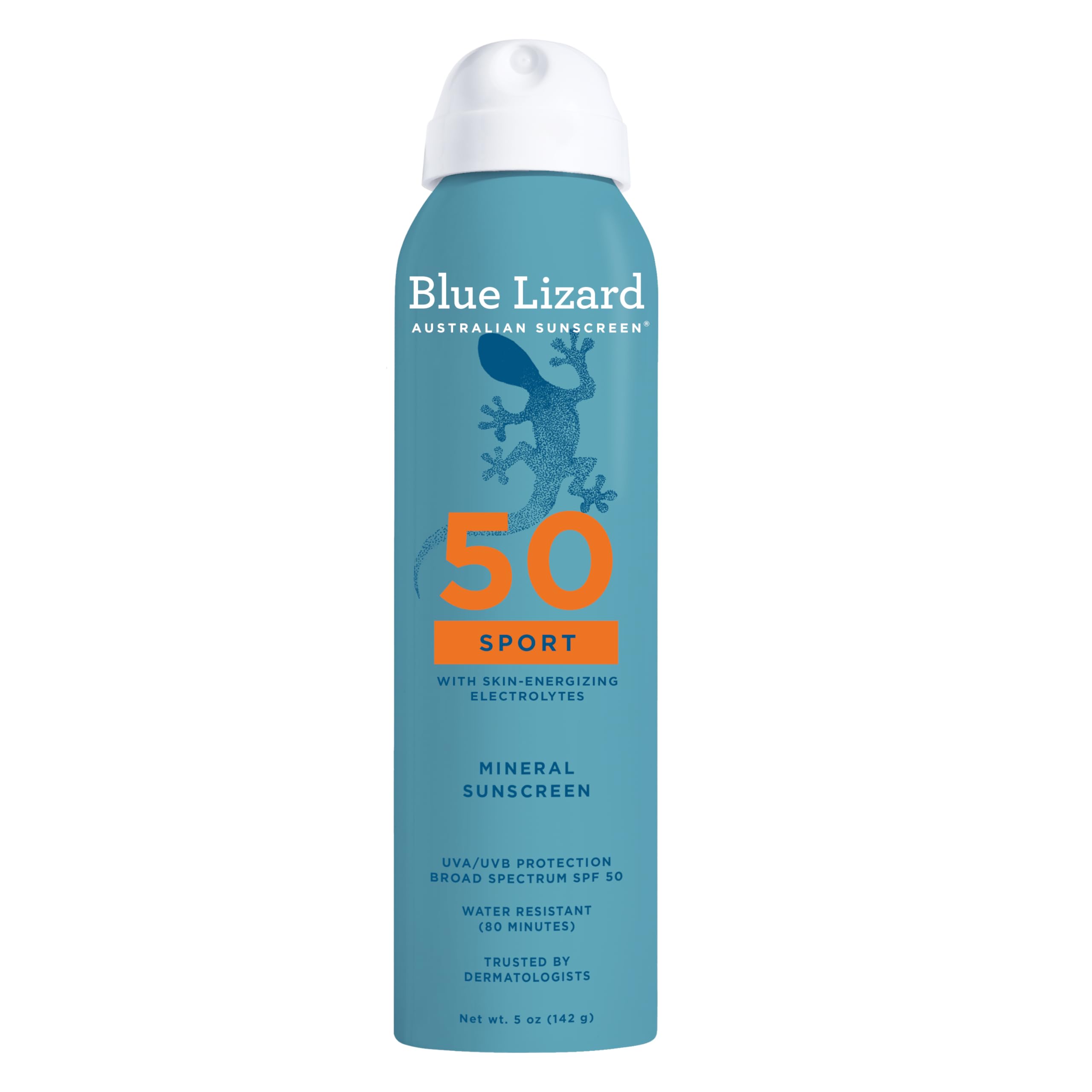 Blue Lizard Sensitive Mineral SPF 50 Spray, Dermatologist-Recommended Brand, Broad-Spectrum UVA/UVB Protection, Water-Resistant, Zinc Oxide Formula, 5 oz