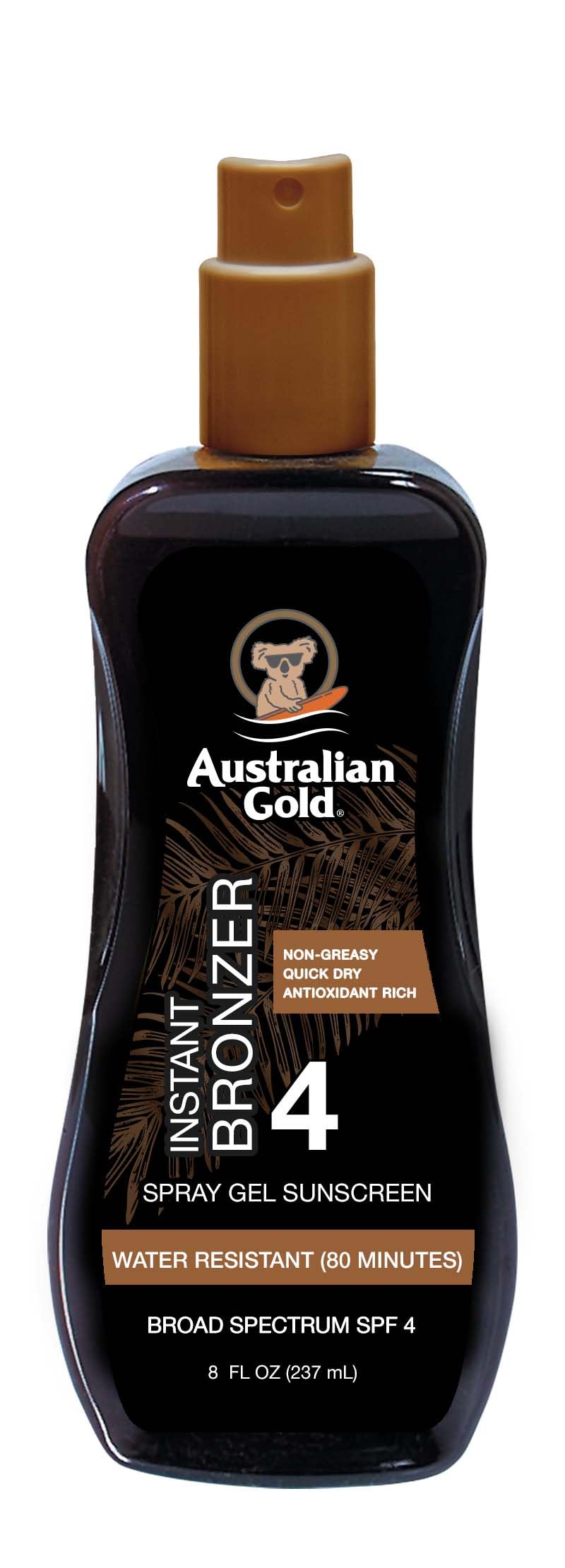 Australian Gold Spray Gel Sunscreen with Instant Bronzer SPF 50, 8 Ounce | Moisturize & Hydrate Skin | Broad Spectrum | Water Resistant,B07DG52KLY