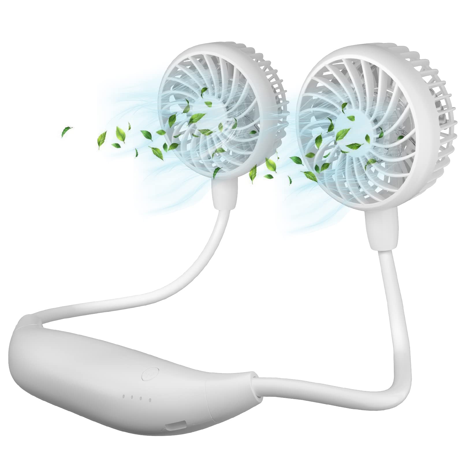 HandFan 10000mAh Neck Fan, 360° Rotation Hands Free Portable Fans for your Neck, 48h Lasting Rechargeable Battery Operated Wearable Necklace Personal Cool Fans for Travel/Disney/Sports/Cycling/Hiking