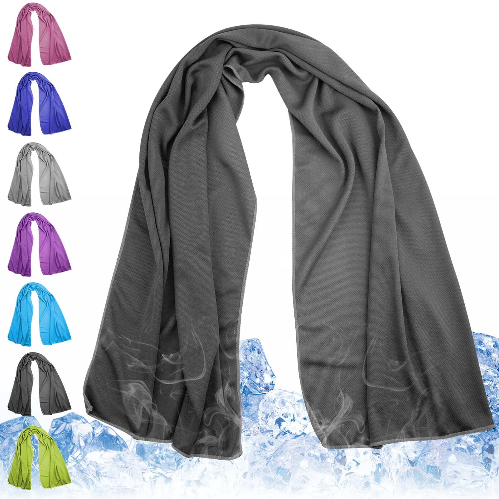 Cooling Towels 43.3" x 15.7" - Ice Towel, Sweat Towel, Cooling Towels for Neck & Face & Cooling Neck Wraps for Summer Heat - Neck Cooler for Quick Cool Down for Gym, Running, Golf, Yoga & Sports