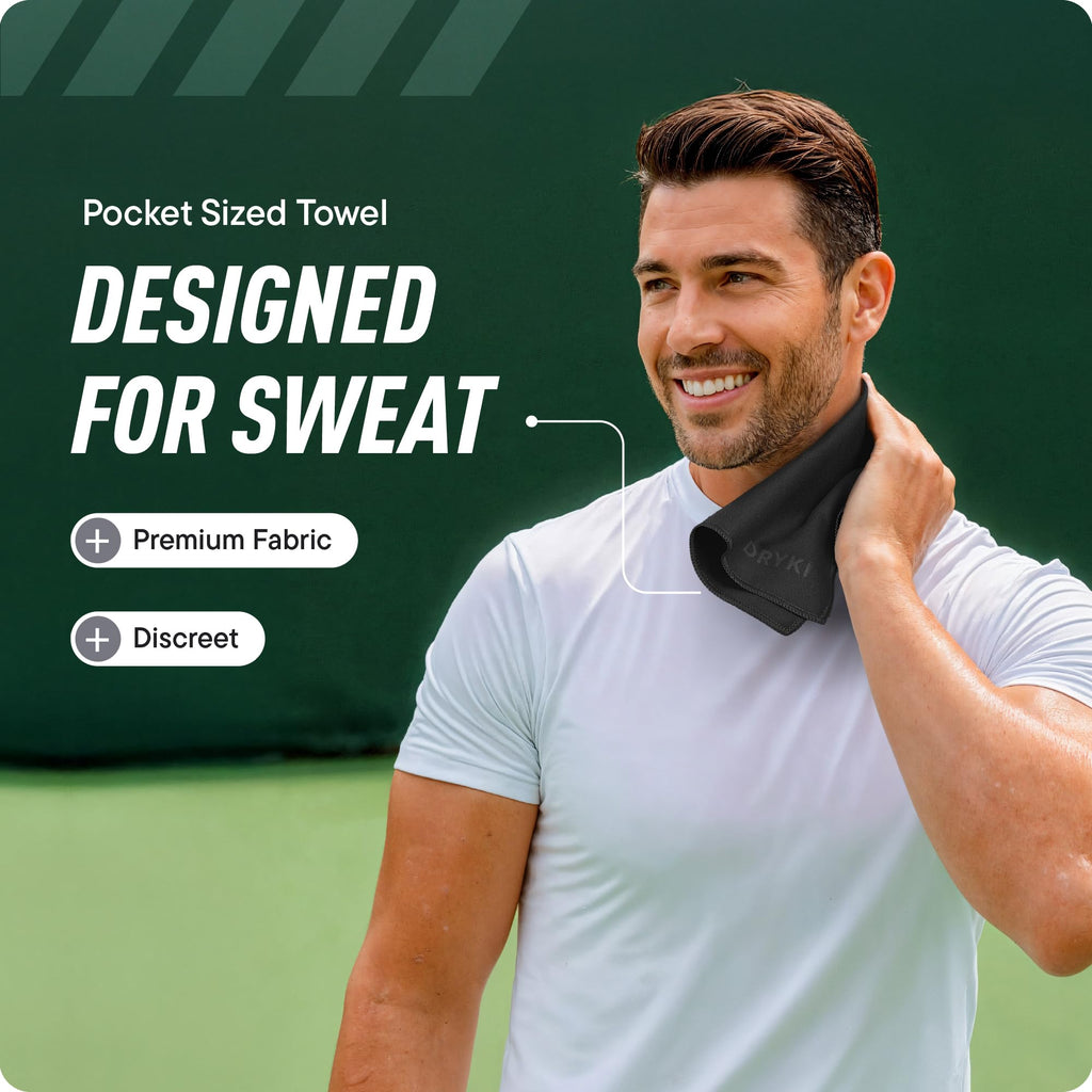 DRYKI Pocket-Sized Sweat Towels - The Original Sweat Absorbing Handkerchiefs - Quick-Dry Microfiber Sweat Rags for Face, Hands, & Body - Men & Women - Gym, Sports, and Work (Desert: 5 Pack)