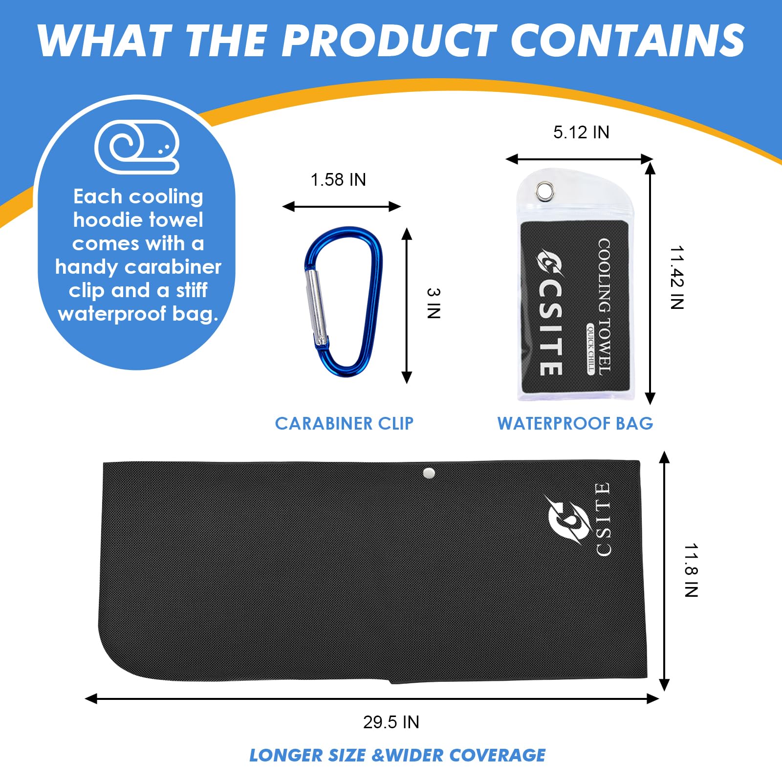 CSITE Cooling Hoodie Towels, Instant Cooling Towels for Neck and Face, UPF 50 Sun Protection, Ice Towel for Hot Weather, Head Towel for Sports, Camping, Cycling & More Activities