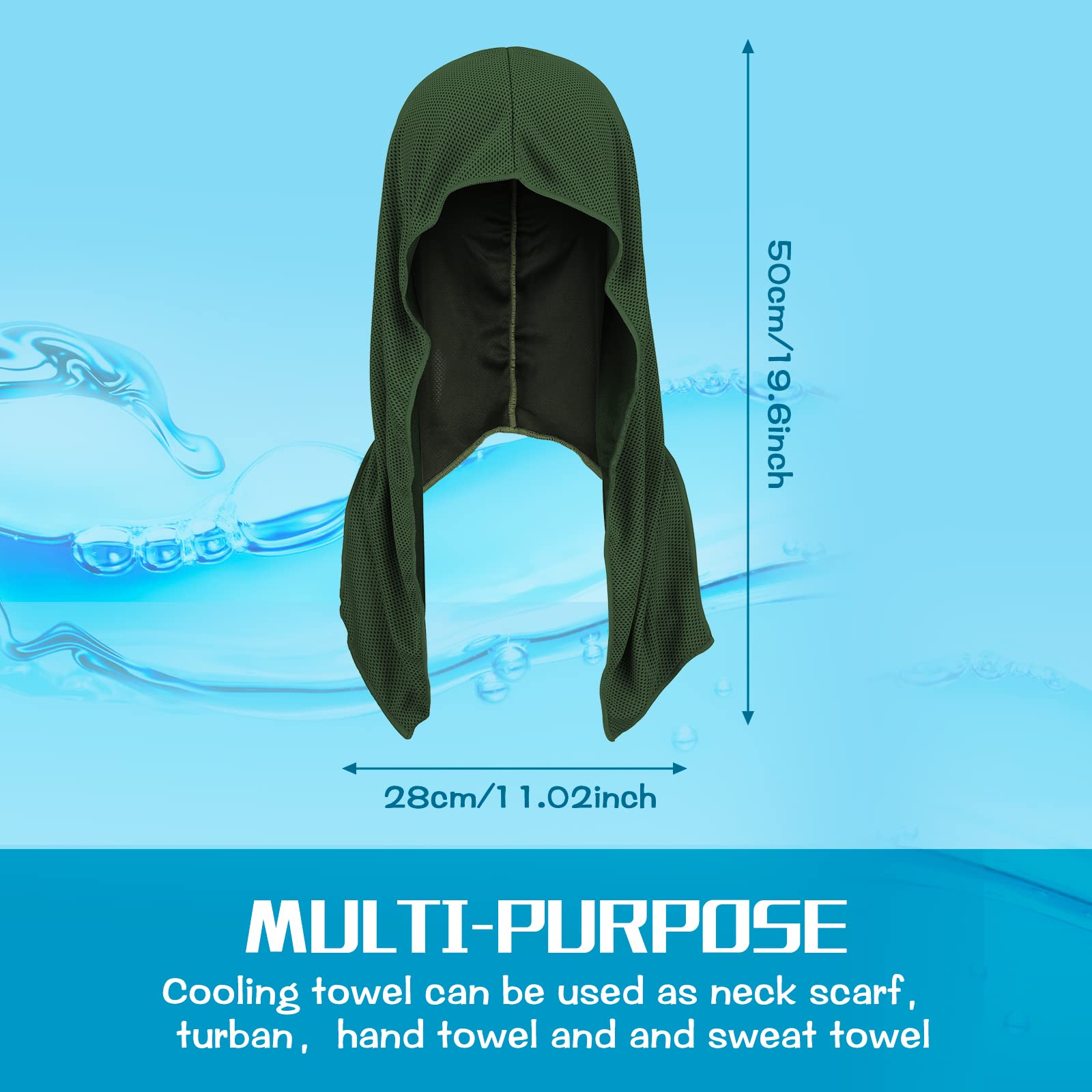 Bencailor 4 Pack Cooling Hoodie Towels Cooling Towels for Neck and Face Head Wrap UPF 50 UV Sun Protection for Sport Workout Camping(Black and Gray,Classic Style)