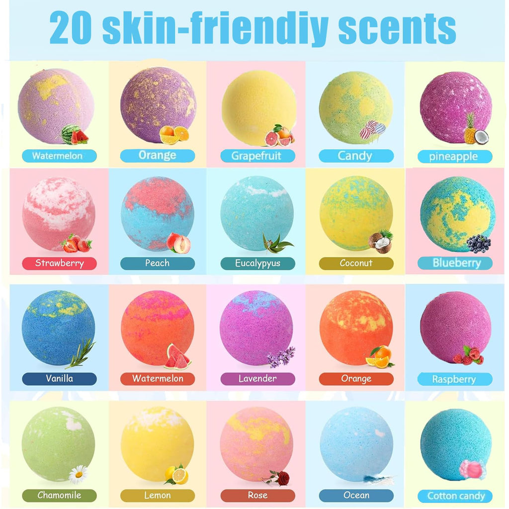 Bath Bombs for Kids with Surprise Inside for Girls Boys Toddlers, 20 Pack Organic Kids Bath Bombs with Puppy Dolls Inside, Kids Safe Handmade Bubble Bath Fizzies, Ideal Birthday Christmas Gift Set