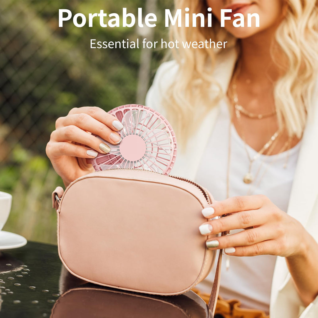 HandFan 10000mAh Neck Fan, 360° Rotation Hands Free Portable Fans for your Neck, 48h Lasting Rechargeable Battery Operated Wearable Necklace Personal Cool Fans for Travel/Disney/Sports/Cycling/Hiking