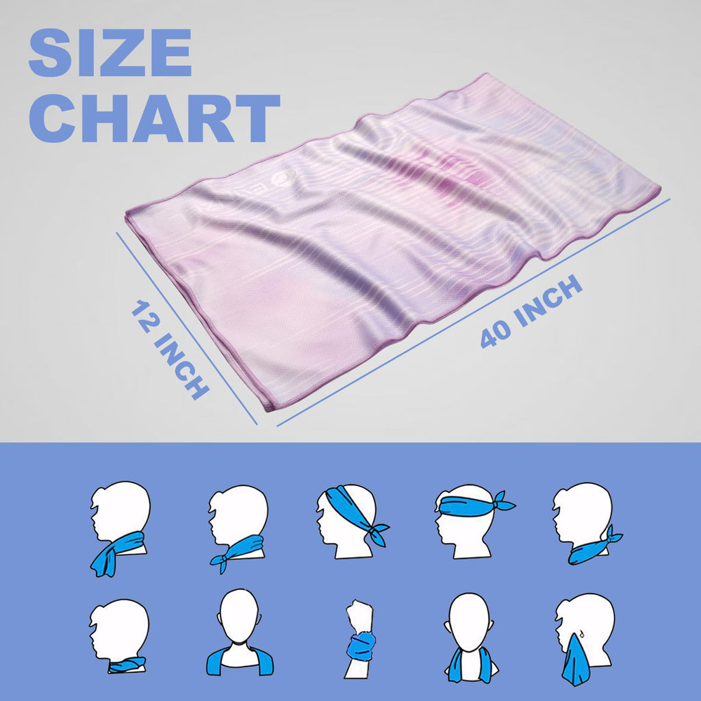 Eunzel Cooling Towel, Ice Towel for Neck, Soft Microfiber Chilly Towel Stay Cool for Sports, Yoga, Running, Gym, Workout, Biking, Camping & Outdoor Activities 40"x12"