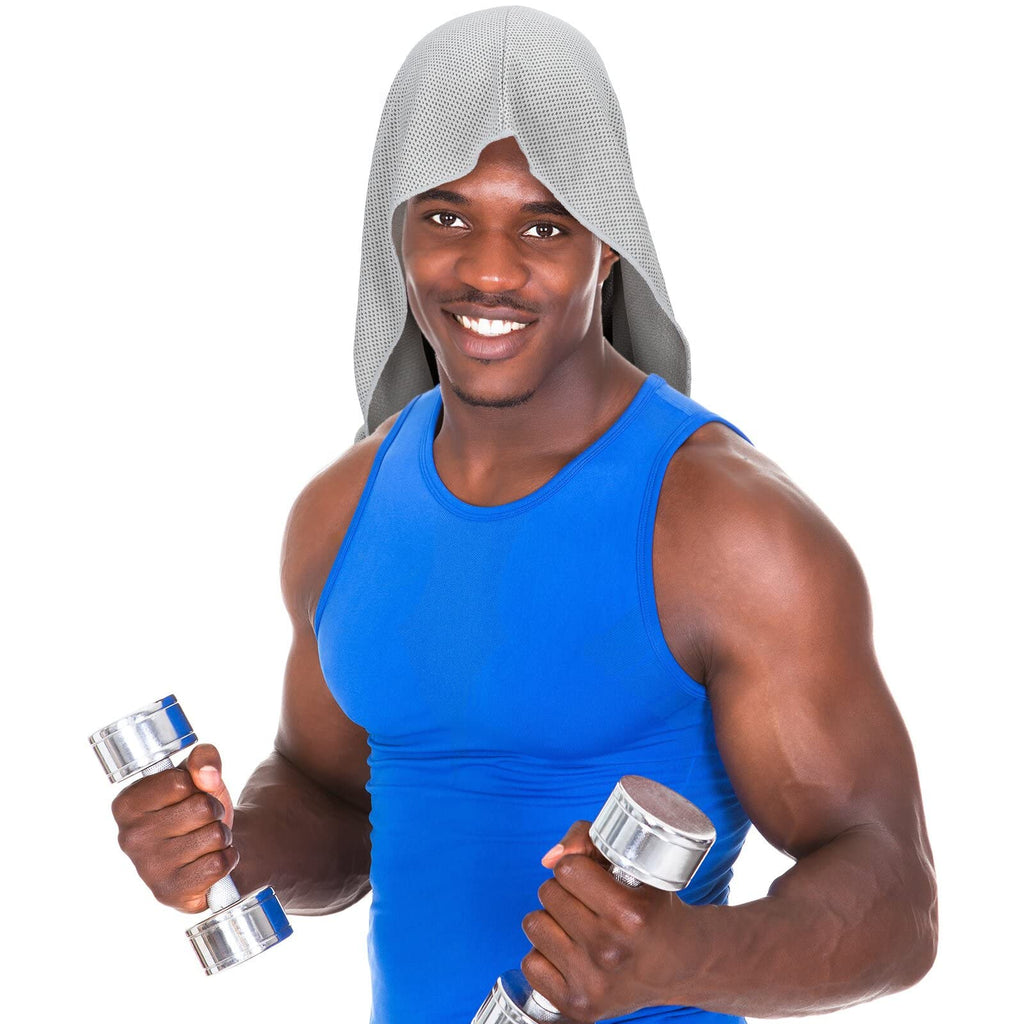 Bencailor 6 Pcs Cooling Hoodie Towel for Face Sport Hood Towel Cooling Towels Neck Cooler Cooling Neck Wraps Soft Breathable Chilly Camping Towels Absorbent Microfiber Towel