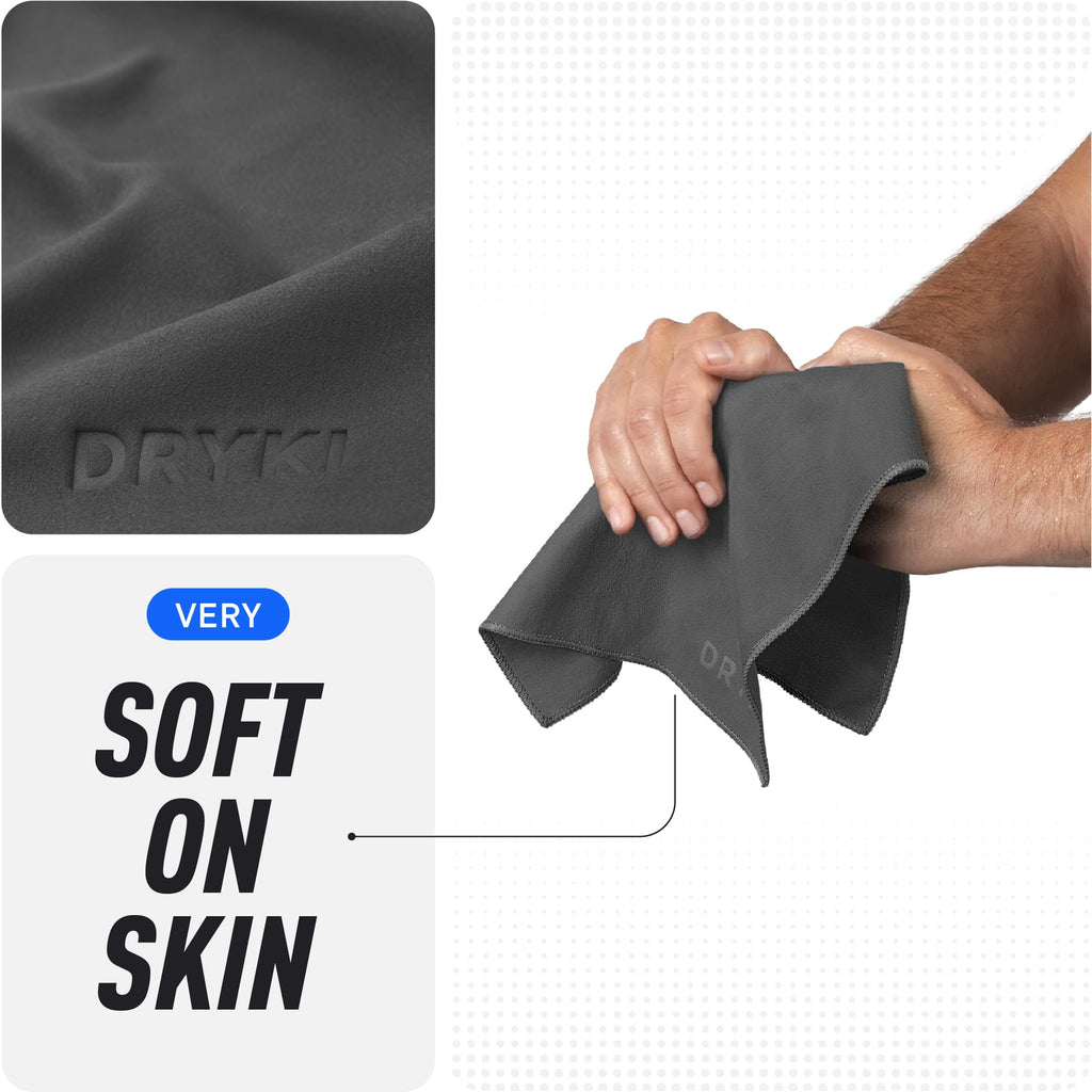 DRYKI Sweat Absorbing Handkerchiefs - The Original Pocket-Sized Sweat Towels - Quick-Dry Microfiber Sweat Rags for Face, Hands, & Body - Men & Women - Gym, Sports, and Work (Forest: 5 Pack)
