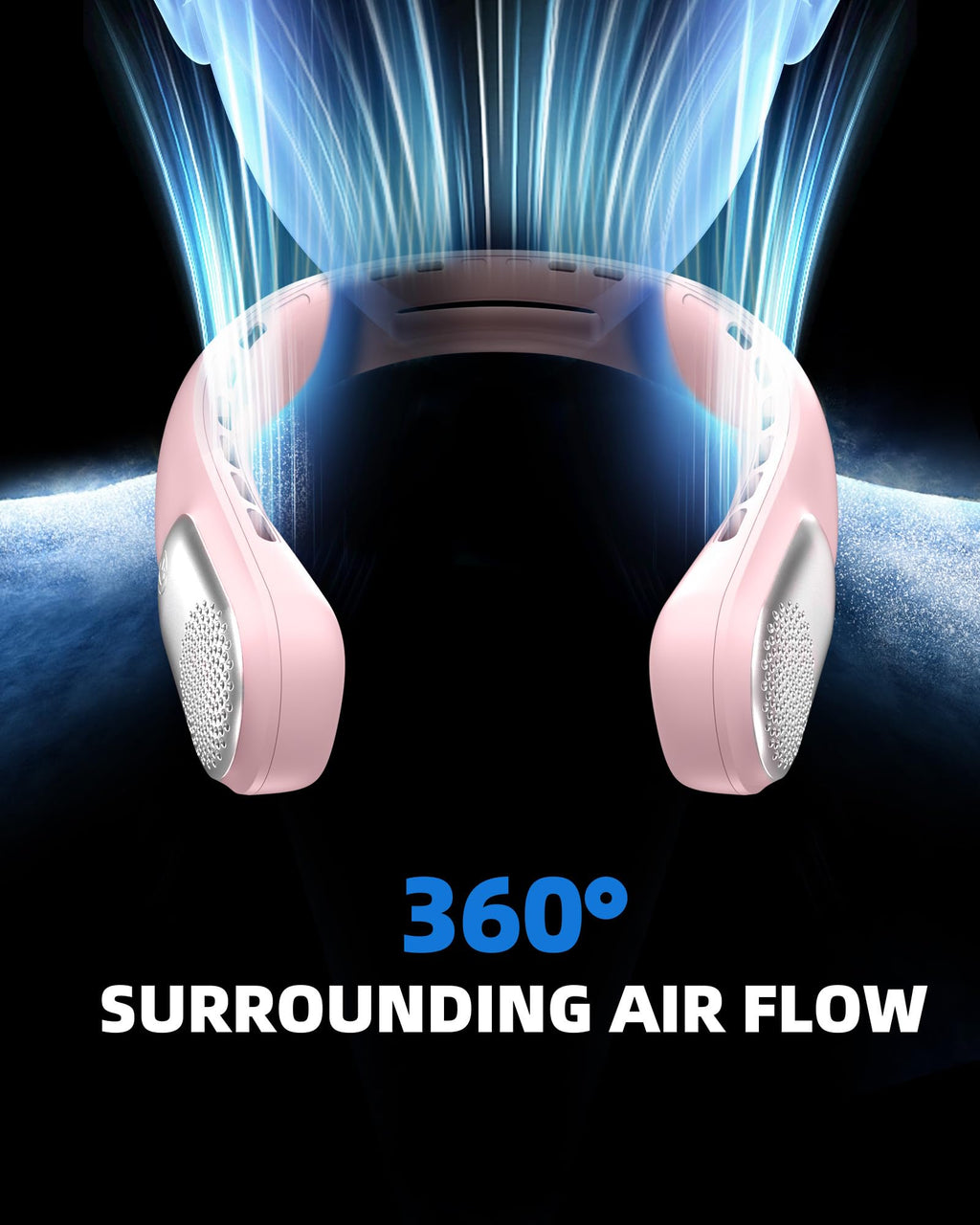 Neck Fan, Portable 4000 mAh Battery Operated Personal Fan with LED Display, 3 Wind Speed, Fast Cooling, Fast Cooling,USB Rechargeable Fan for Women Outdoor Purple