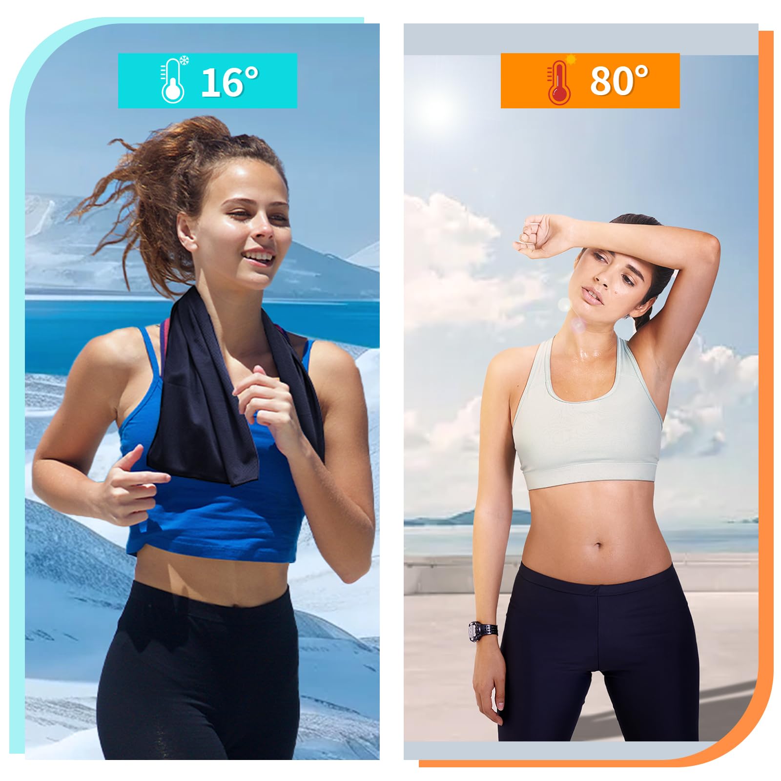 Cooling Towel (40"x12") - for Neck/Face, Ice Towel,Chilly Towel, Cooling Neck Wraps for Hot Weather Instant Chill, Soft Microfiber for Yoga, Gym, Golf, Running,Workout, Outdoor Sports, Hiking