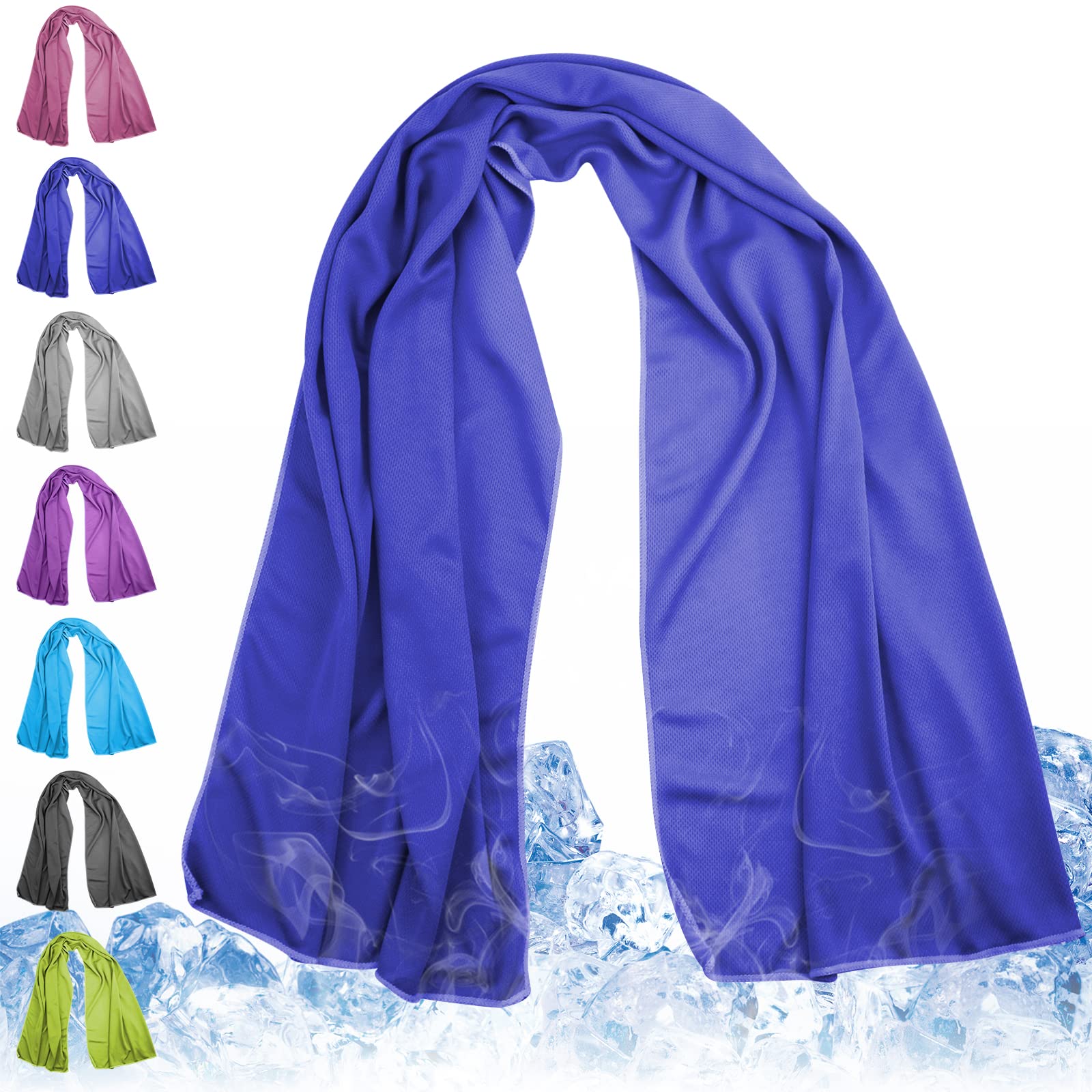 Cooling Towels 43.3" x 15.7" - Ice Towel, Sweat Towel, Cooling Towels for Neck & Face & Cooling Neck Wraps for Summer Heat - Neck Cooler for Quick Cool Down for Gym, Running, Golf, Yoga & Sports