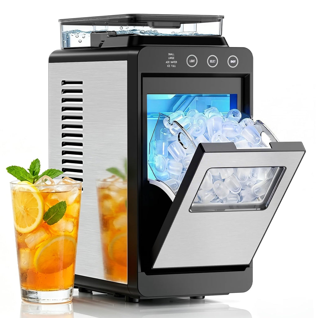 Antarctic Star Ice Maker, Portable Ice Machine with Self-Cleaning Function, 8 Cubes in 6 Mins Fast Countertop Ice Making, Compact Ice Maker for Home, Kitchen, RV, Travel, Matte Black