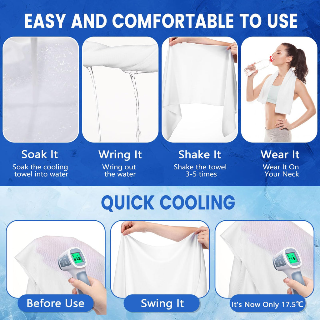 Hosuly 1000 Pack Cooling Towels Bulk 40 x 12 Inch Large Chilly Breathable Sweat Sports Cold Towels Sublimation Microfiber Ice Neck Rag for Hot Weather Workout Gym Team Gift (Dark Blue)