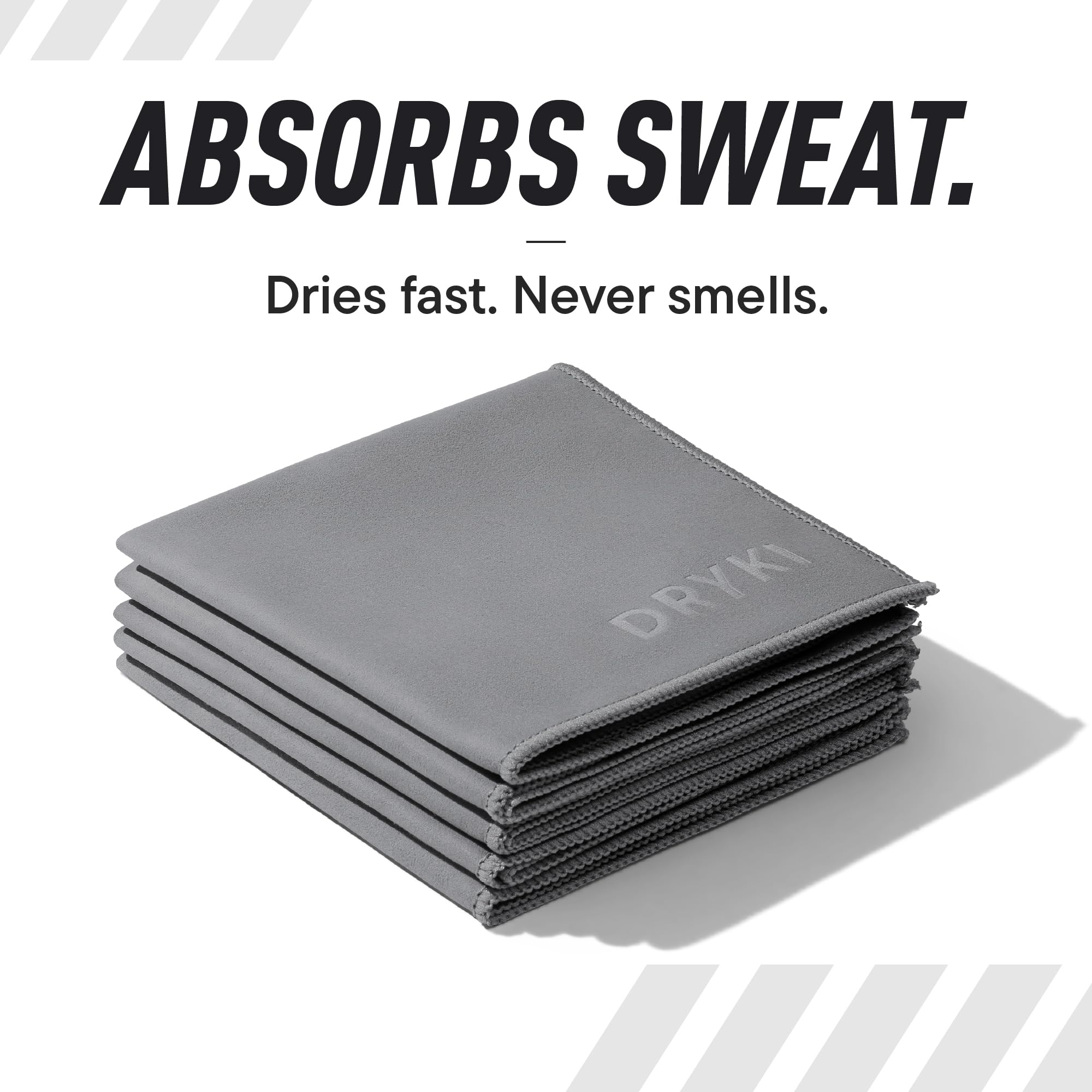 DRYKI Pocket-Sized Sweat Towels - The Original Sweat Absorbing Handkerchiefs - Quick-Dry Microfiber Sweat Rags for Face, Hands, & Body - Men & Women - Gym, Sports, and Work (Desert: 5 Pack)