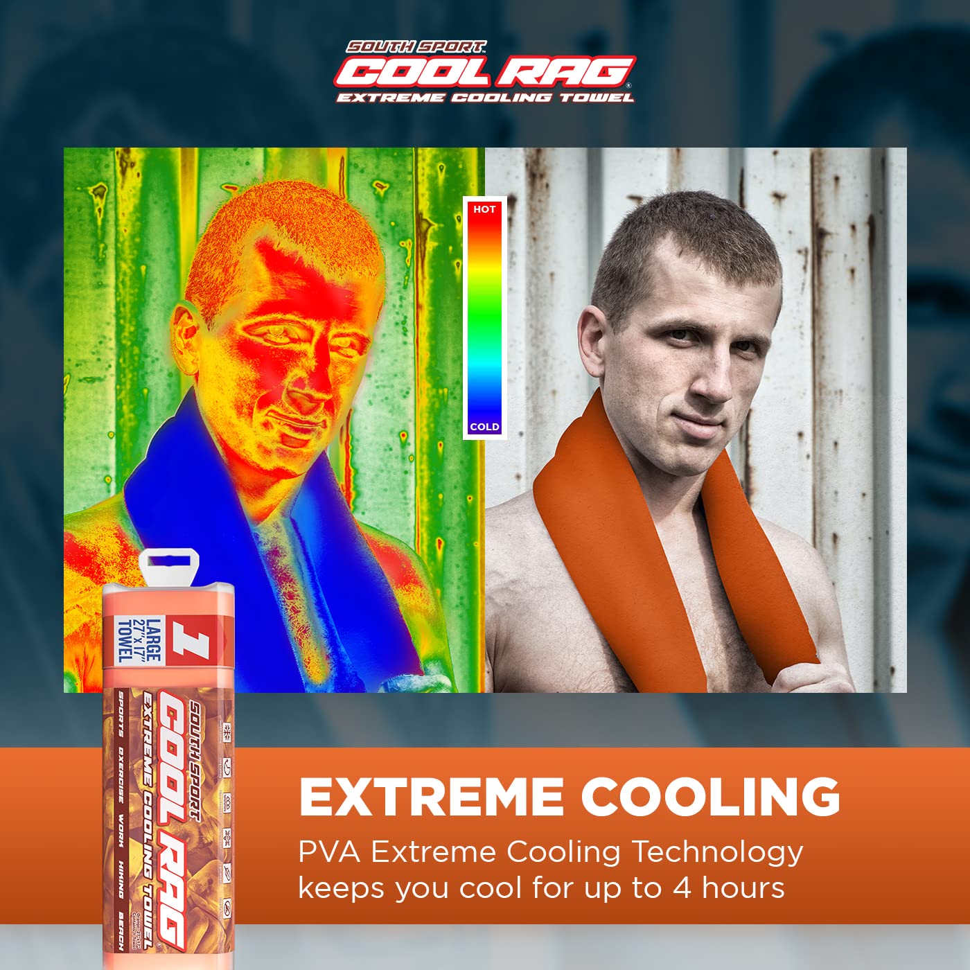 Cool Cool RAG Extreme Cooling Towel for Heat Relief - PVA Cooling Towel for Workout, Gym, Running and for Other Outdoor Sports - Cooling Rag for Neck - Cool Towel for Quick Cooling