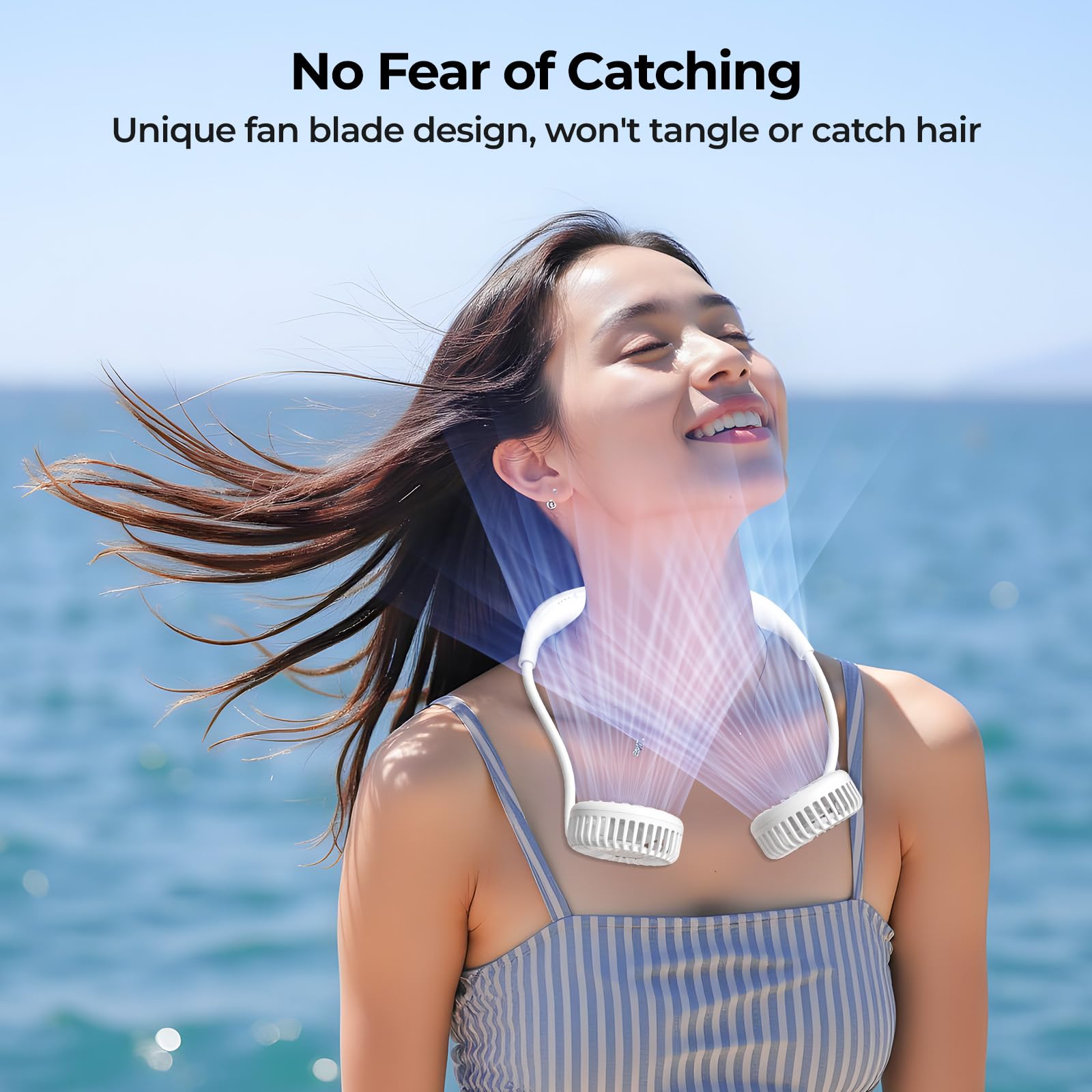 AMACOOL Portable Neck Fan, Lightweight Wearable with Hands-Free Comfort, 360° Adjustable Personal Fan with Ultra Quiet & Strong Wind, Gifts for Men Women Hot Flashes Cruise Travel Outdoor Sports 2026