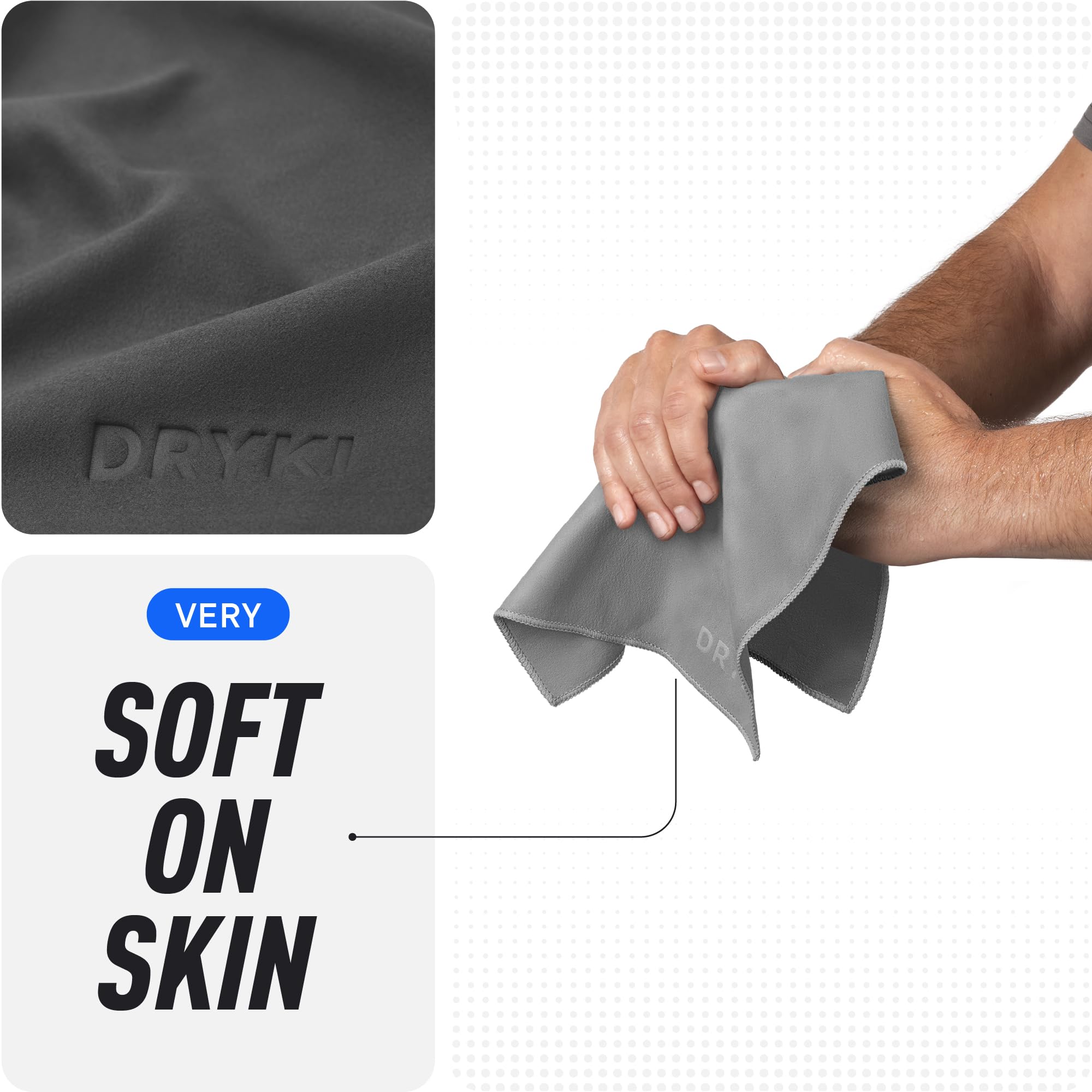 DRYKI Sweat Absorbing Handkerchiefs - The Original Pocket-Sized Sweat Towels - Quick-Dry Microfiber Sweat Rags for Face, Hands, & Body - Men & Women - Gym, Sports, and Work (Forest: 5 Pack)