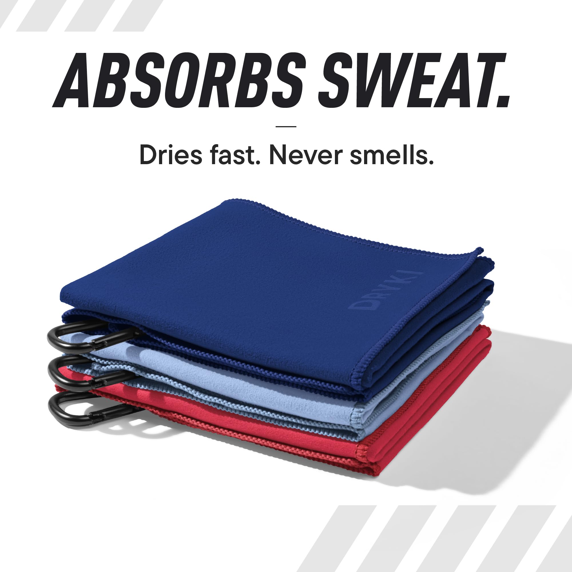 DRYKI Pocket-Sized Sweat Towels - The Original Sweat Absorbing Handkerchiefs - Quick-Dry Microfiber Sweat Rags for Face, Hands, & Body - Men & Women - Gym, Sports, and Work (Desert: 5 Pack)